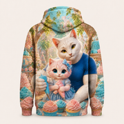 Cupcake Rosette Race all-over print hoodie — standalone back view