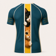 Door Gap Surveillance Short-Sleeve Compression Shirt — inferred back view — The Fluffy Fam