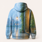 Doorstep Guest Pullover Hoodie — inferred back view — The Fluffy Fam