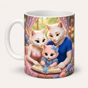Representative inferred reverse three-quarter visualization of the Dream Book Bookmark ceramic mug, with handle on the left