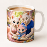 Representative product visualization showing the Dream Book Bookmark ceramic mug rim, glossy glaze, handle and warm beverage