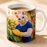 Representative visualization of Fern Leaf Polish ceramic mug rim, glaze and beverage detail