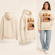 Five More Minutes — Pullover Hoodie — inferred back, side and adult model views from approved front artwork