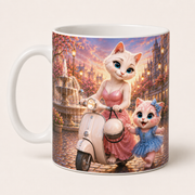 Representative visualization of Fountain Circle Scooter Stop ceramic mug from the inferred reverse three-quarter side, with handle on the left