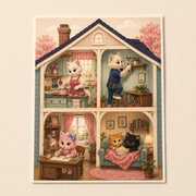Four Rooms, One Home unframed premium matte art print flat lay; paper product only, frame and mat not included