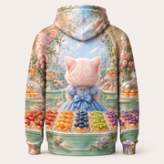 Fruit Bun Jewel Box all-over print hoodie — standalone back view