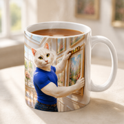 Representative usage visualization of Gallery Hanging Day ceramic mug rim and glaze detail with a hot beverage