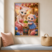 Representative framed display of Gentle Evening Rain in a calm family reading nook; frame and mat not included