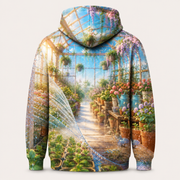 Greenhouse Pane Polish all-over print hoodie — standalone back view