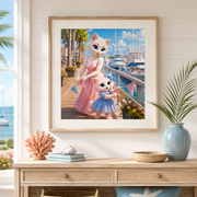 Harbor Pennant Flutter art print — representative framed room display; frame and mat not included