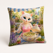 Herb Patch Soup Lunch throw pillow — representative reverse view with double-sided artwork