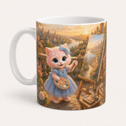 Representative visualization of the inferred reverse three-quarter view of the Landscape Easel Glow ceramic mug
