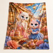 Representative full view of Lantern Table Last Slice fleece blanket with its color-printed face