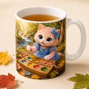 Representative visualization of Leaf-Color Discovery ceramic mug rim, glaze and beverage use detail