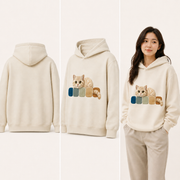 Loaf Loading Pullover Hoodie — inferred back, side and adult model views from approved front artwork