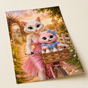 Milk Crate Bicycle Chime unframed matte art print thin rectangular paper edge and print detail; frame and mat not included