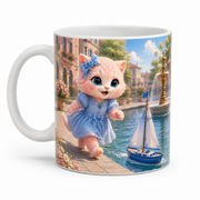 Model Sailboat Breeze Run ceramic mug, representative visualization of inferred reverse three-quarter view