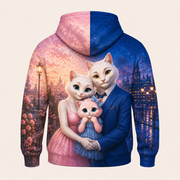 Mom and Dad Split Scene Zip Hoodie back view