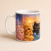 Monday Needs Extra Whiskers ceramic mug representative reverse-side visualization — The Fluffy Fam