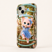 Monkey-Bar Mint Reach tough phone case in three-quarter rear view showing the camera rim, edges and button covers