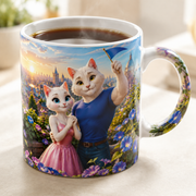 Representative usage visualization of Morning Glory Rooftop ceramic mug rim and glaze detail with a hot beverage