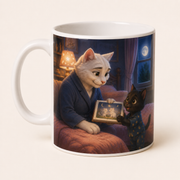 Representative visualization of the inferred reverse three-quarter view of the One More Story Please ceramic mug