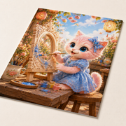 Painted Frame Making unframed matte art print thin paper edge and print detail; frame and mat not included