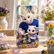 Pansy Crown Workshop tough phone case in a bright everyday flower-craft setting; surrounding props not included