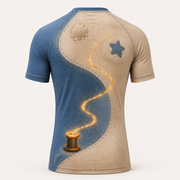 Patchwork Wish Short-Sleeve Compression Shirt — inferred back view — The Fluffy Fam