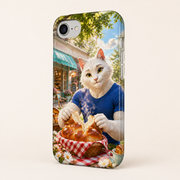Picnic Loaf Pull-Apart tough phone case in three-quarter rear view showing the camera rim, edges and button covers