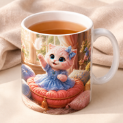 Pillow Feather Float ceramic mug rim, glossy glaze and amber hot drink detail