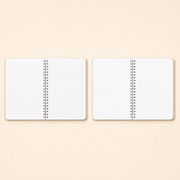 Pink Kitten Big Ideas spiral notebook, representative lined and dot-grid paper comparison; options sold individually