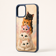 Pocket Family Portrait tough phone case structural detail showing camera opening, navy edge, buttons and corners