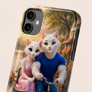 Pond Promenade Pedal tough phone case close detail of the camera opening, side buttons, edge and rounded corner