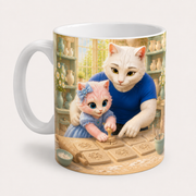 Representative inferred reverse three-quarter visualization of the Pressed-Clay Flower Tiles ceramic mug, with handle on the left