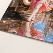 Rainy Tram Step Splash unframed art print, representative matte paper and tram-step reflection detail