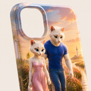 Seagrass Crown Float tough phone case close detail of the camera opening, side button, edge and rounded corner