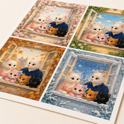 Seasons at the Same Window unframed art print — representative matte paper and print detail