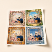 Seasons at the Same Window unframed art print — representative matte paper flat-lay