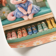 Shoe Pair Lineup unframed art print — premium matte paper and giclée-style shoe lineup detail