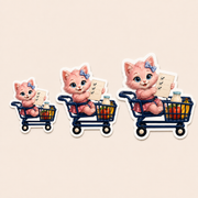 Representative 3, 4 and 5 inch Shopping Cart Copilot sticker size comparison; options sold individually