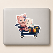 Representative Shopping Cart Copilot sticker on a clean dry smooth closed laptop; surface and device not included