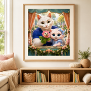 Snapdragon Puppet Show art print — representative framed room display; frame and mat not included