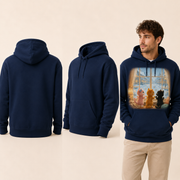 Snow Day Window inferred back, three-quarter side and adult model views — The Fluffy Fam