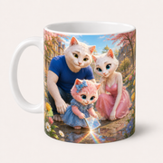 Representative visualization of Spring Puddle Rainbow ceramic mug from an inferred reverse three-quarter view