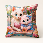 Representative rear three-quarter view of the double-sided Sprinkle Donut Roll throw pillow with the same full-face artwork