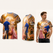 Station Canopy Reunion — All-Over Print T-Shirt — inferred back, side and adult model views from approved front artwork