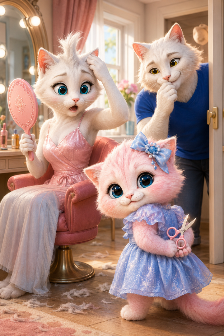 A playful comedy scene from The Fluffy Fam