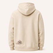 Suitcase Stowaway Pullover Hoodie — inferred back view — The Fluffy Fam
