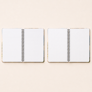 Sunshower Boot Shake spiral notebook, representative lined and dot-grid paper comparison; options sold individually